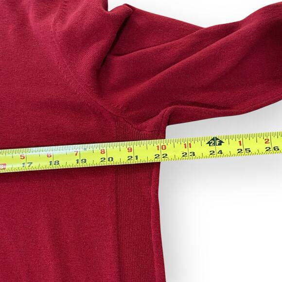 J Jill Cotton Blend Lightweight Tunic Sweater Size L Tall Long Sleeve True Red - Picture 7 of 8